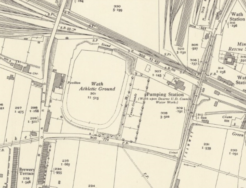 Barnsley - Wath Athletic Ground : Map credit National Library of Scotland